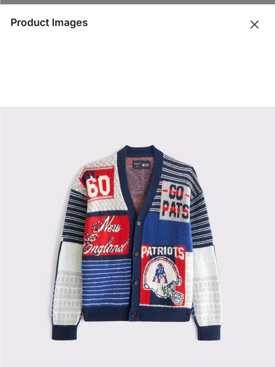 Abercrombie & Fitch Other - Abercrombie & Fitch NE PATRIOTS Navy, Red & White Patchwork Cardigan
